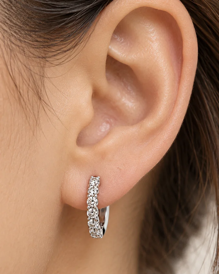 Silver Twisted Hoop Earrings, handcrafted jewelry